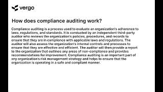 Compliance Auditing 101
