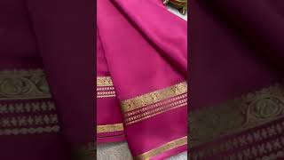 🇮🇳Popular ಮೈಸೂರು ಶುದ್ಧ Crepe Zari Line Self 3D ರೇಷ್ಮೆ ಸೀರೆ 2024|silk mark|D120gm/11999  #9148881693