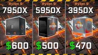 Ryzen 9 7950X vs. 5950X vs. 3950X | Render & Gaming Benchmarks (RTX 4090)