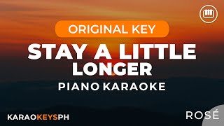 Stay A Little Longer - ROSÉ (Piano Karaoke)