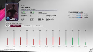 【MLBTheShow24Stats/メジャーリーグ選手能力】Cubs2A 64 Blake Weiman カブス2A ブレイク・ワイマン選手