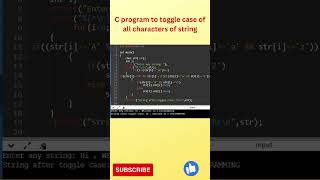 C program to toggle case of all characters of string // change the case of all characters