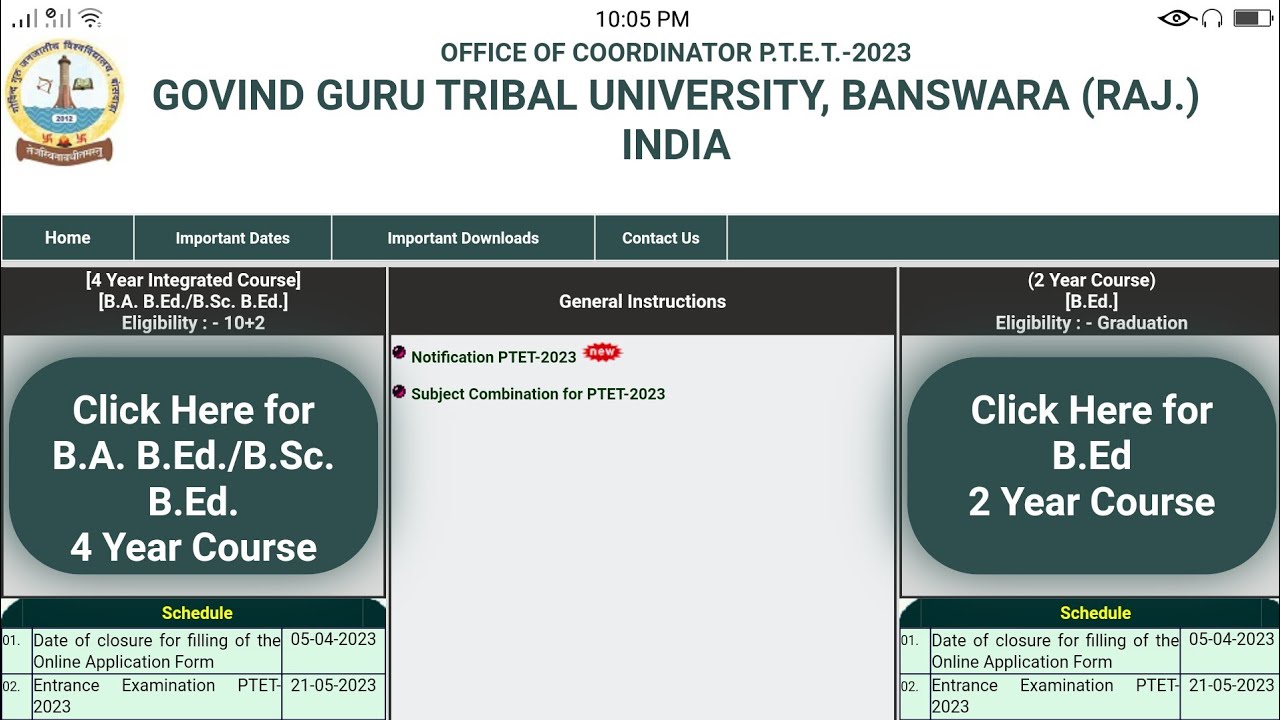 PTET - 2023 || प्री. बीए. /बीएससी. बी.एड. 2023 || Subject Combination ...