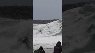 Gnarly FROTH wave and drone comes close !!! #heavy #wave #surfing