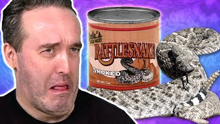 Irish People Try Weird Canned Meats (Canned Alligator, Canned Rattlesnake)