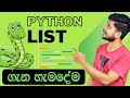 25. List data type | Python Programming | Sinhala