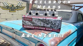 Ford 428 FE Build Part 6: Edelbrock Aluminum Heads Install!!