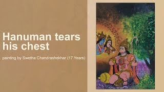 Hanuman tears his chest