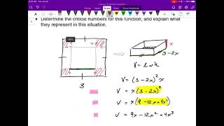 Calculus 12 Lesson 4.9 "Optimization Problems I"