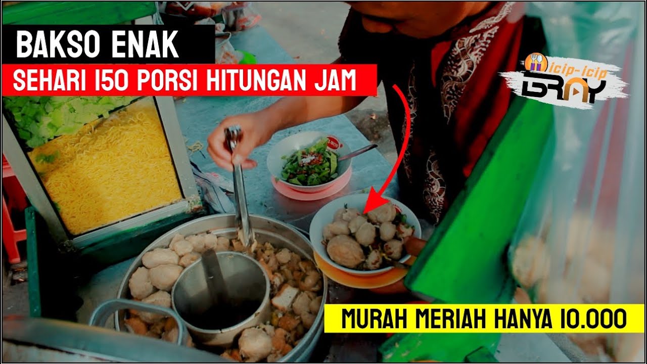 ANTRI BAKSO PINGGIR JALAN MENGHABISKAN 9KG BAKSO | 150 PORSI DALAM ...