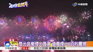 香港維港跨年煙火 34萬人喜迎2019 │中視新聞 20190101