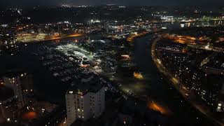 Harbour at night with DJI mini 4 pro