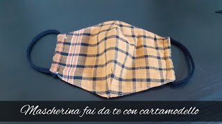 MASCHERINA FAI DA TE CON CARTAMODELLO FACILE CON TASCA PORTA FILTRO