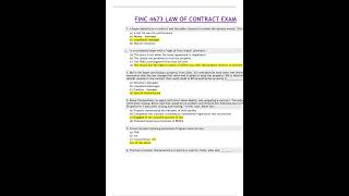 FINC 4673 LAW OF CONTRACT EXAM NEW AND LATEST REVIEW