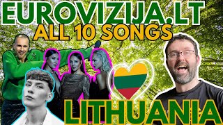 🇱🇹 Eurovizija.LT ALL 10 Songs ANALYSIS \u0026 REACTION | Lithuania | Eurovision 2024