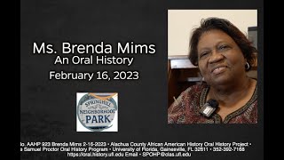 An Oral History With Ms. Brenda Mims at the Cotton Club Museum and Cultural Center, Inc, 2-16-2023