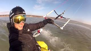 Snowkite on water - Krynica Morska