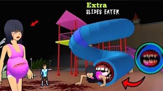 Mio Baby Eated By Panik Monster Extra Slides ( Haunted's )😱|| Sakura School Simulator Drama 👺