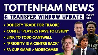 TOTTENHAM NEWS & TRANSFER WINDOW UPDATE: Priority a Centre Back, Todd Cantwell, Doherty for Traore