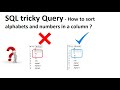 SQL tricky Query | How to sort alphanumeric data | alphabets and numbers in correct order | PATINDEX
