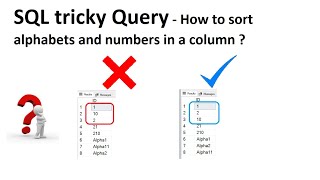SQL tricky Query | How to sort alphanumeric data | alphabets and numbers in correct order | PATINDEX