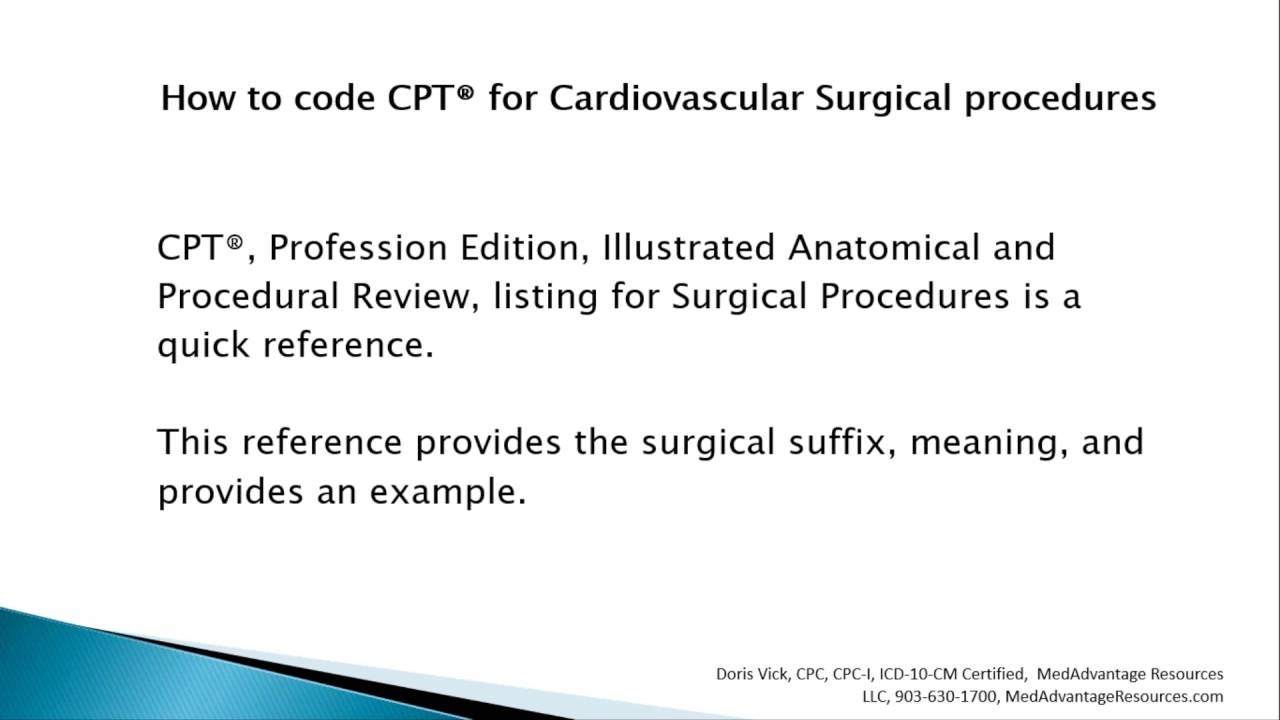 How To Code CPT® For Cardiovascular Surgical Procedures - YouTube