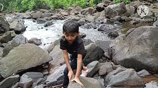 Arya trekking in the jungle for hidden waterfall# Rocky trek #Hanmatmal waterfall #near Dharampur