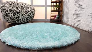 Hand Tufted Shag Polyester Round Area Rug