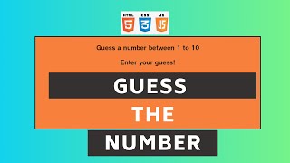 'Guess the Number' project - JavaScript Beginner Project Tutorial