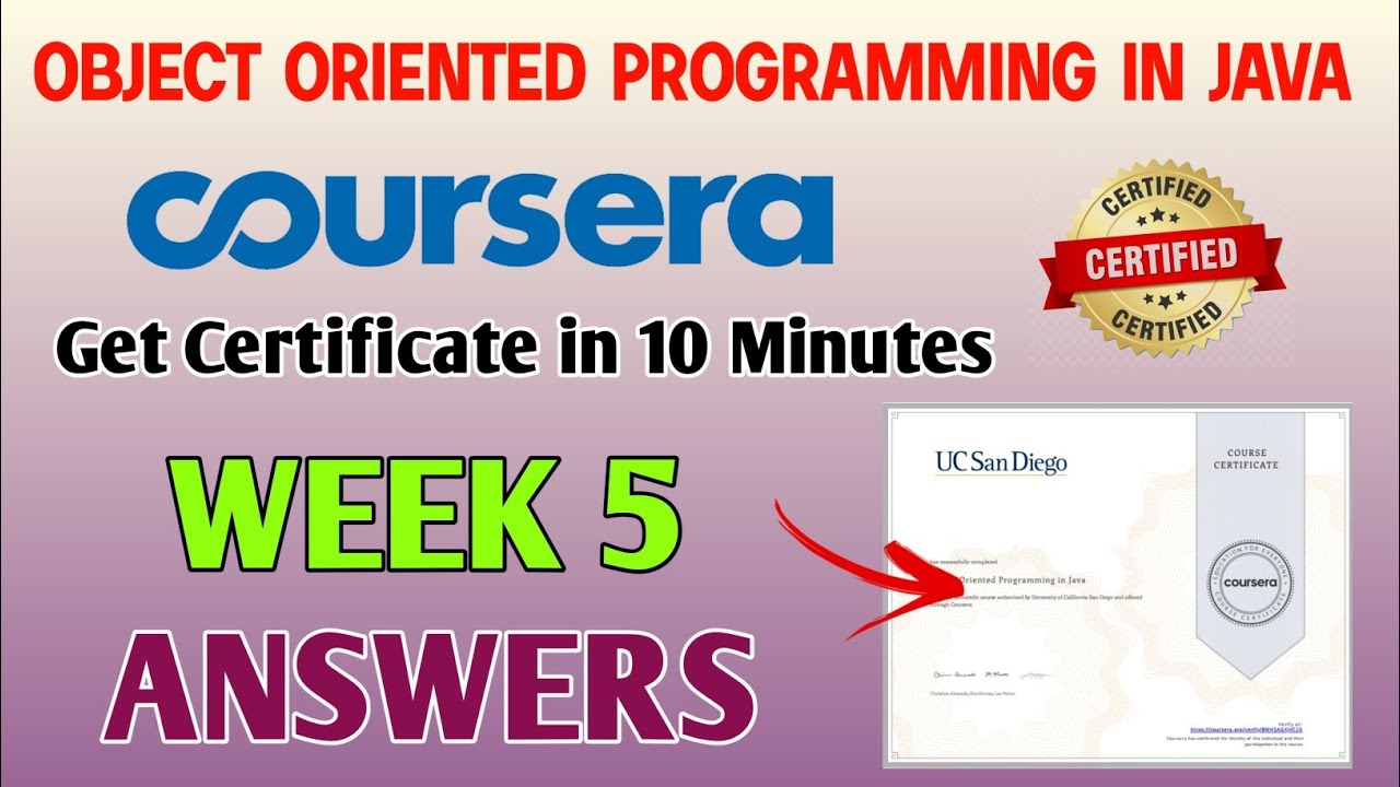 Object Oriented Programming In Java Coursera Answers | Week 5 Answers ...