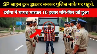 SP साहब ट्रक ड्राइवर बनकर पुलिस नाके पर पहुंचे. पुलिस वालों ने पैसा मांगे फिर जो हुआ.#story