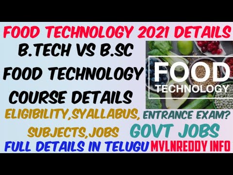 B.Tech Food Technology VS B.Sc Food Technology Course Details In Telugu ...