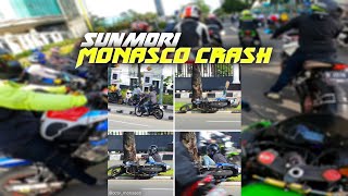 Crash di Monasco - Sunmori Puluhan Moge - ZX636 H2 ZX10 R1 R6 Ducati