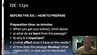 IB English A: The IOC - how to prepare well