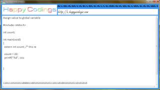 Assign value to global variable c code example
