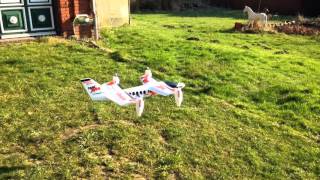 kurzer Testflug Graupner X-44 im Garten, Kopter Modus