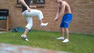 raffa an hammy hand back flip at his house