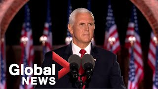 Mike Pence accepts Republican VP nomination, tells protesters "the violence must stop” | FULL SPEECH