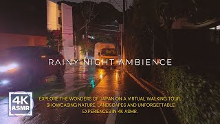 4K Japan Walk｜Fukuoka Hirao Rainy Night Ambience ☔️｜福岡 平尾〜浄水通り