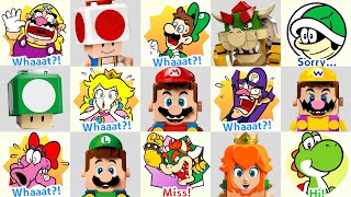 All Mario Party Superstars Characters Stickers - Lego Super Mario & Luigi vs Original