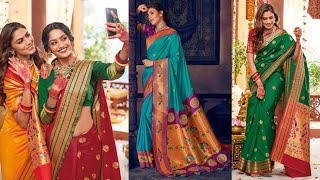 Paithani saree collections 💞🌹Patola saree collections 💞🌹Paithani saree designs 🌹patola saree🌹💞