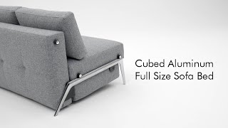 Cubed Full Size Sofa Bed with Aluminum Legs by Innovation Living