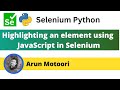 Highlighting an element with a border using JavaScript (Selenium Python)