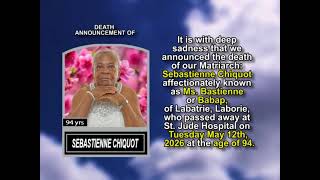 Sebastienne Chiquot ~ Short Obituary