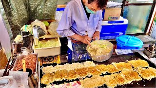 【 大阪西成のドヤ街にある名も無いお好み焼き屋】豚玉子入り１００円！大量生産！開店前からの様子！