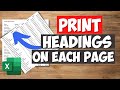 How to Print Column Headings on Each Page in Excel