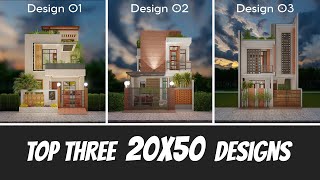 20X50 Feet, 1000 Sqft Top 3 Best House Designs with Cutout Plans | 6x15 Meter | 110 Gaj