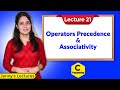 C_21 Operators Precedence and Associativity in C | C programming Tutorials