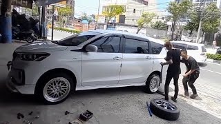 SUZUKI ERTIGA GANTI VELG CELONG HSR RING 17 || MODIFIKASI VELG MOBIL #velgmobil #velgracing #hsrw