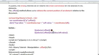 OFFSET METHOD IN JQUERY DEMO